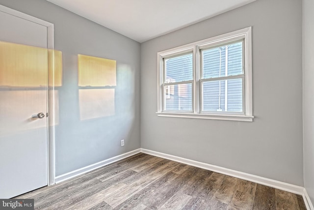 empty room with hardwood / wood-style floors