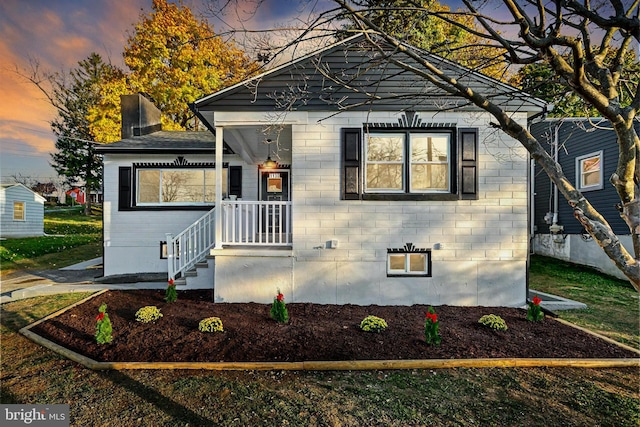 view of bungalow-style home