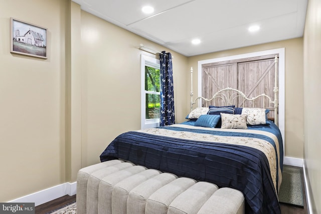 bedroom featuring wood-type flooring