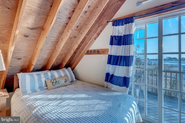 bedroom with vaulted ceiling