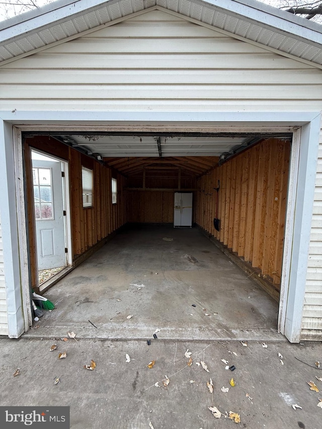 view of garage