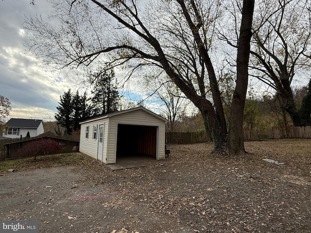 view of outbuilding with a garage