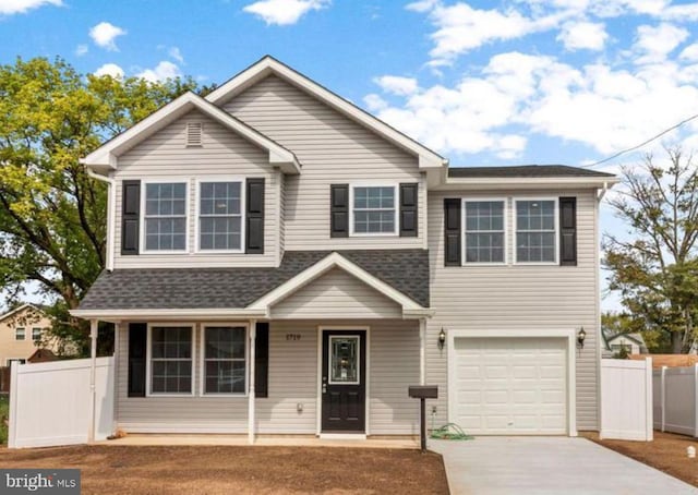 view of front of home with a garage