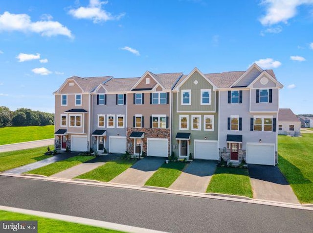 view of property with a front lawn