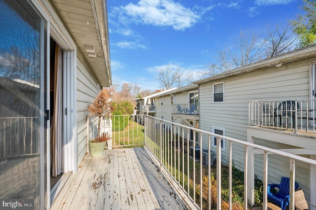 balcony with central AC unit