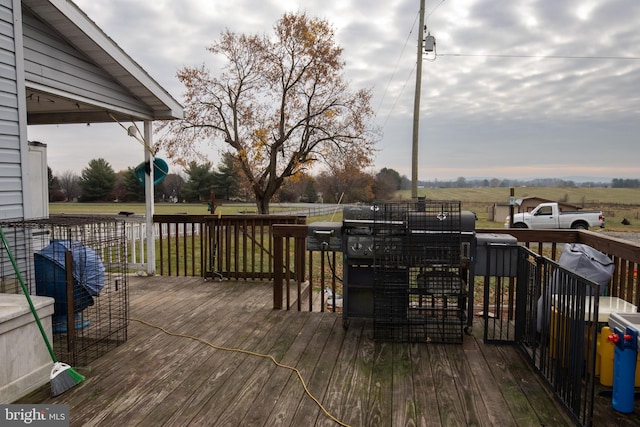 deck with a rural view