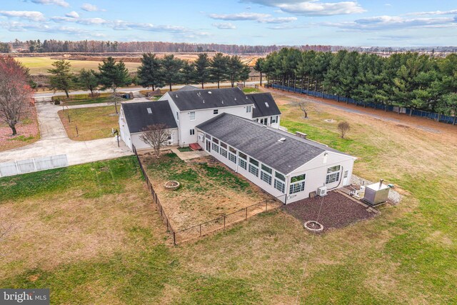 aerial view featuring a rural view