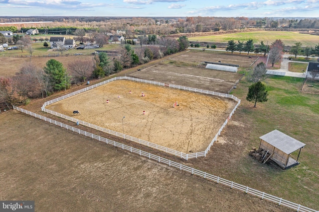 aerial view featuring a rural view