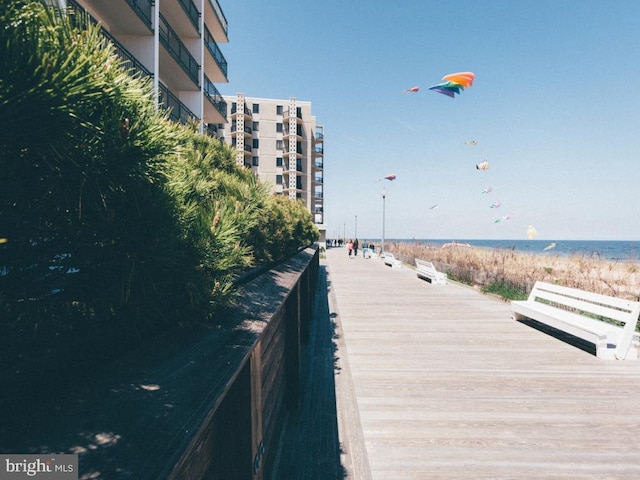 view of property's community with a water view