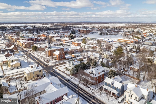 view of snowy aerial view