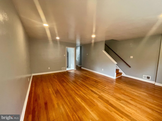 unfurnished living room featuring hardwood / wood-style flooring