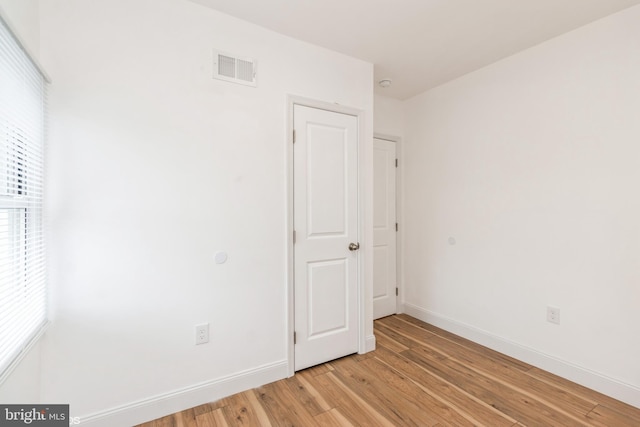 unfurnished bedroom featuring light hardwood / wood-style floors