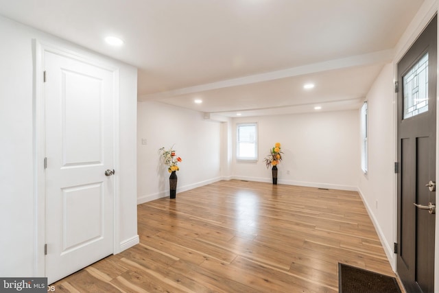 interior space featuring light wood-type flooring