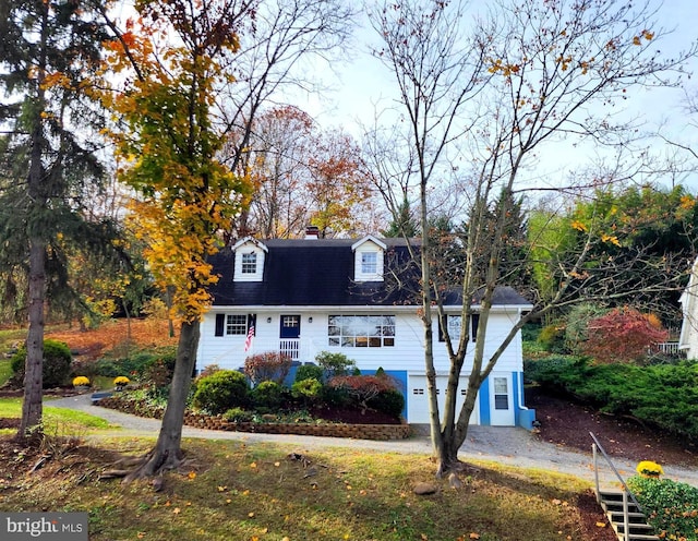 view of front facade featuring a garage