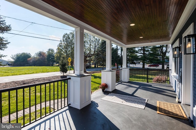 view of patio / terrace featuring covered porch