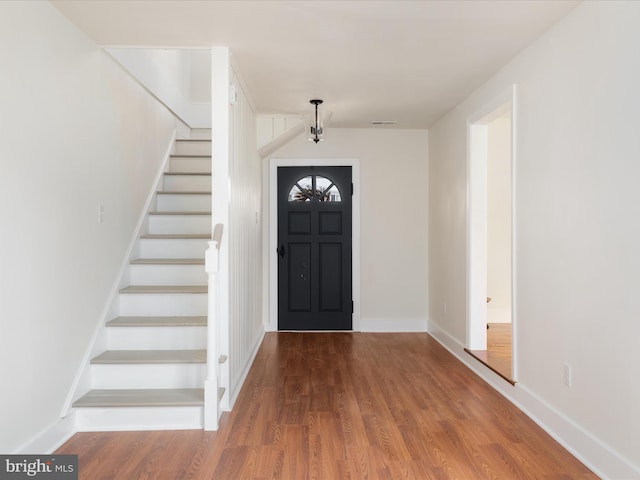 entryway featuring hardwood / wood-style flooring