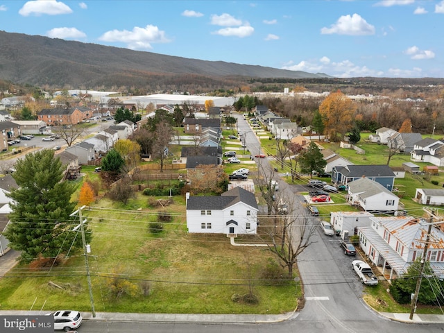 aerial view with a mountain view