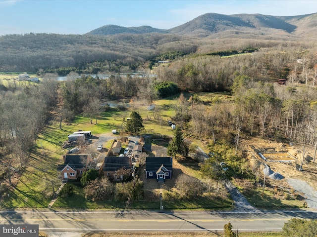 drone / aerial view with a mountain view