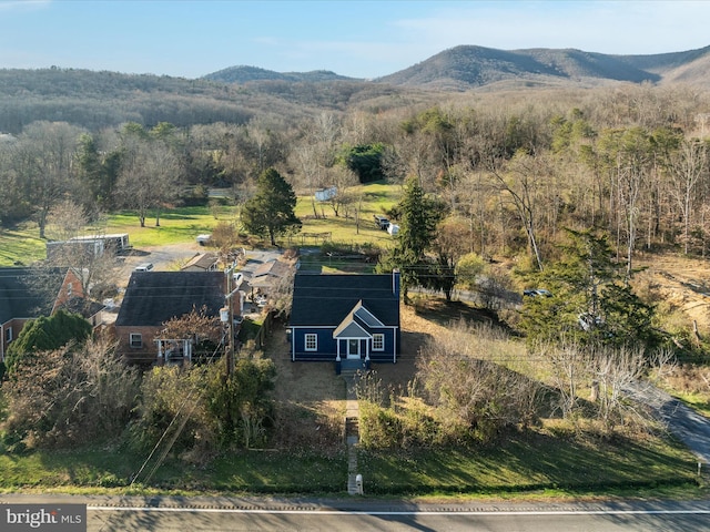 drone / aerial view with a mountain view