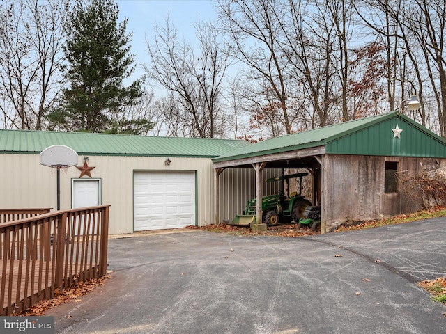 view of garage