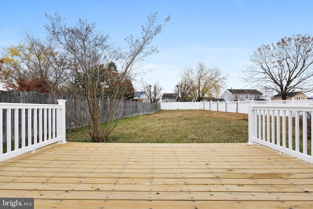 deck with a lawn