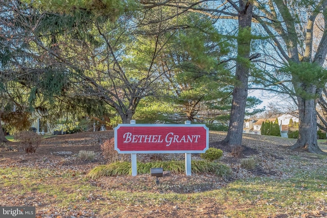 view of community sign