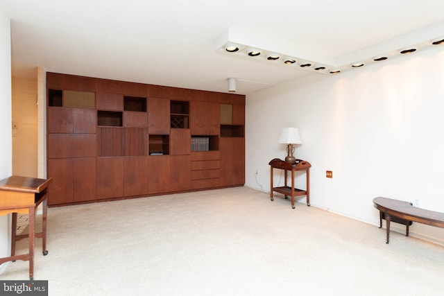 sitting room with light carpet