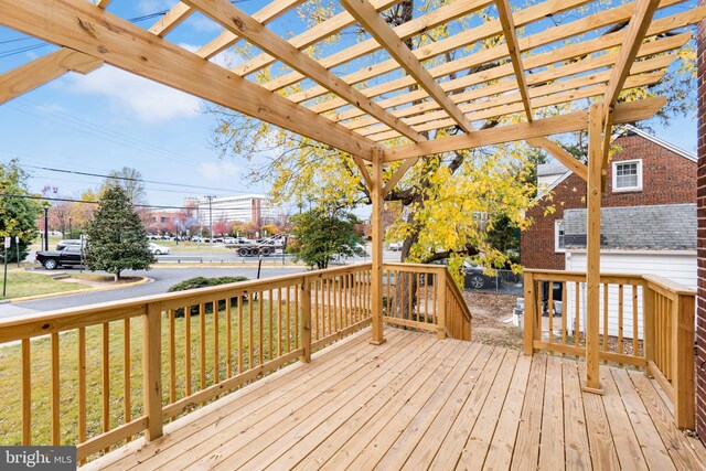 deck with a pergola