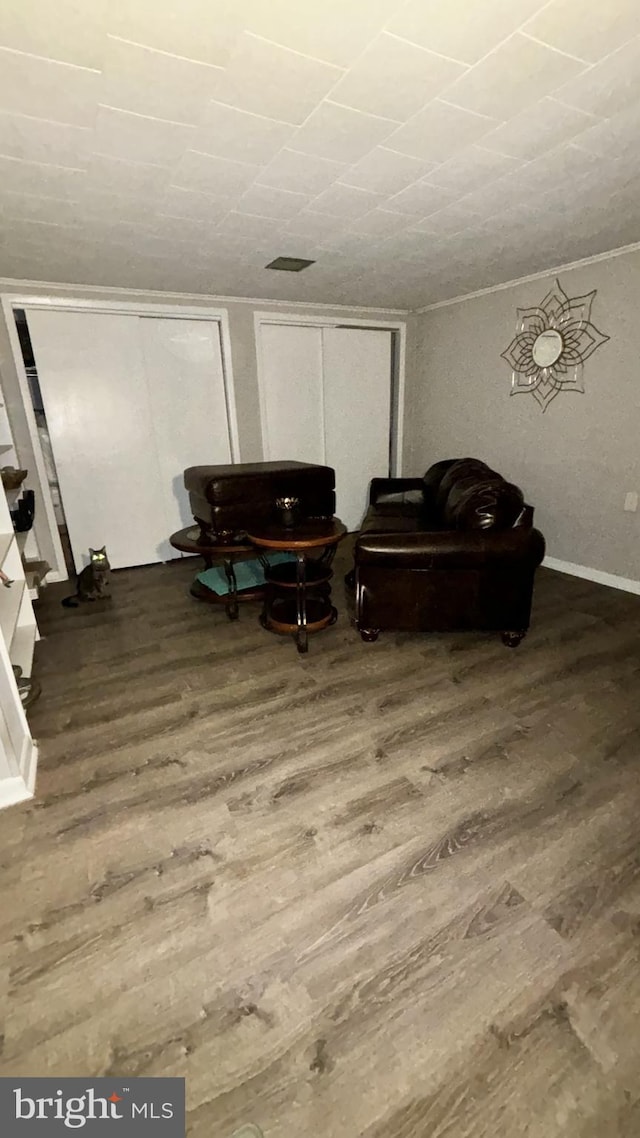 sitting room featuring wood-type flooring