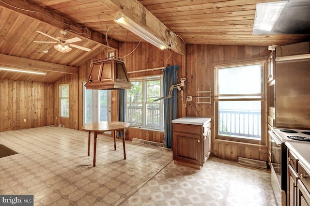 misc room with plenty of natural light and wood ceiling