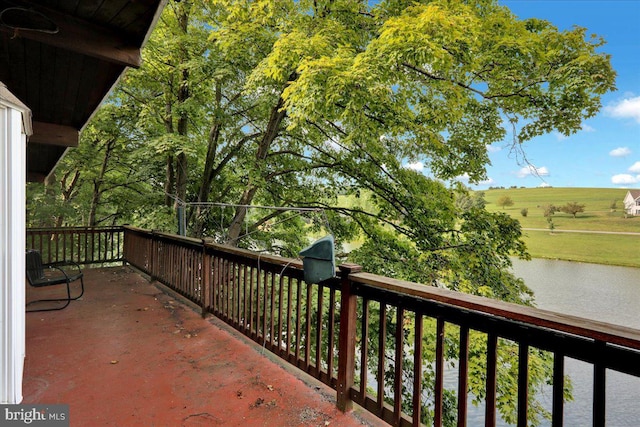 balcony with a water view