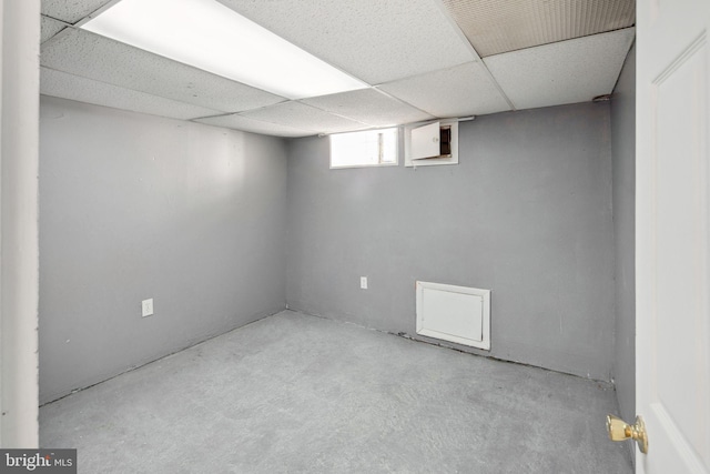 basement with a drop ceiling