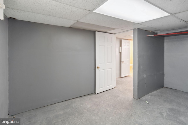 basement with a drop ceiling