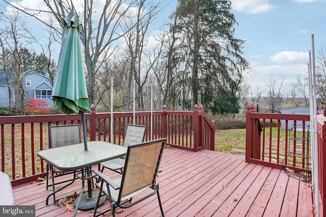 view of wooden deck