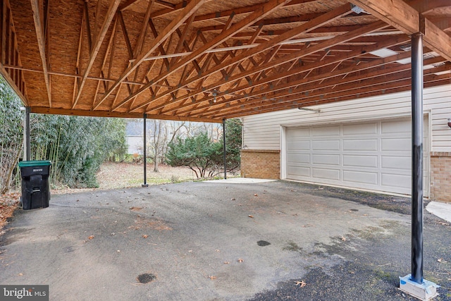 garage with a carport