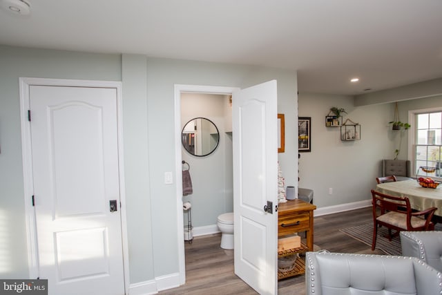 interior space featuring hardwood / wood-style flooring