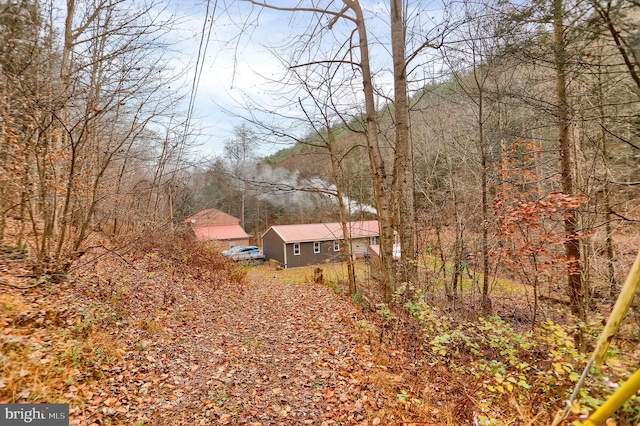 view of yard with an outdoor structure