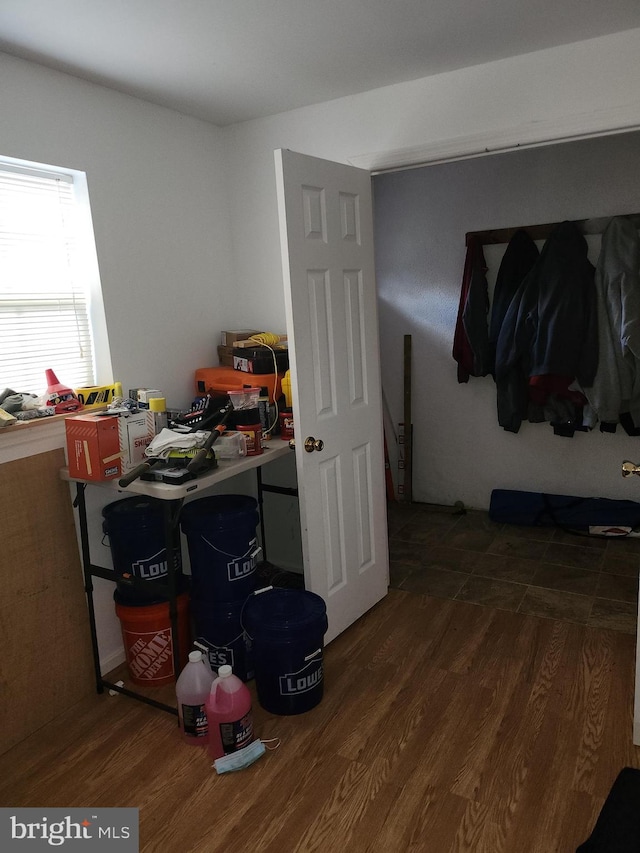 interior space with hardwood / wood-style flooring