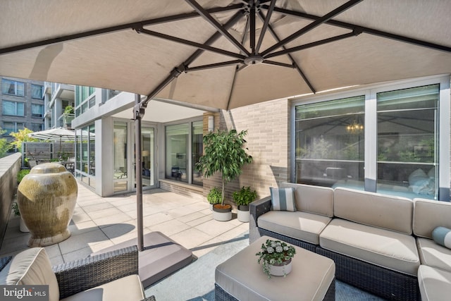 view of patio with an outdoor hangout area