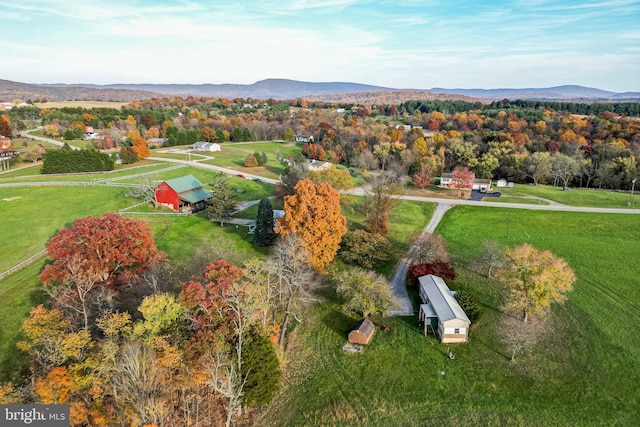 drone / aerial view with a mountain view