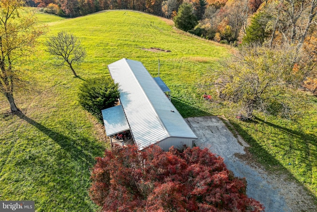 drone / aerial view featuring a rural view