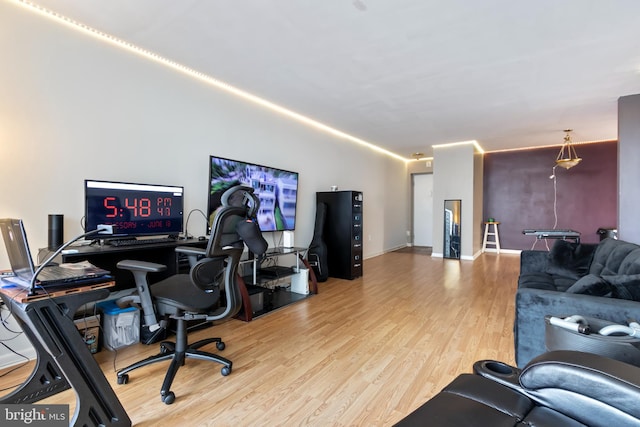 office featuring light hardwood / wood-style flooring