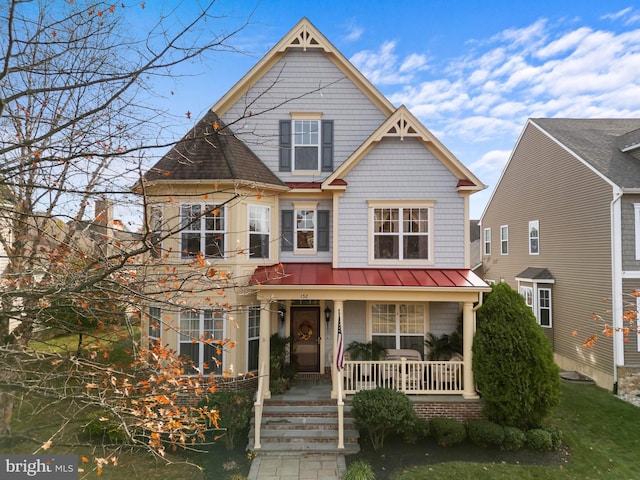 view of front of property with a porch