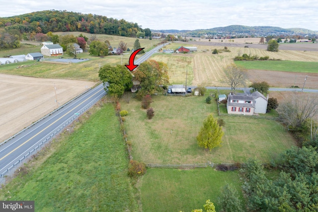 bird's eye view with a rural view