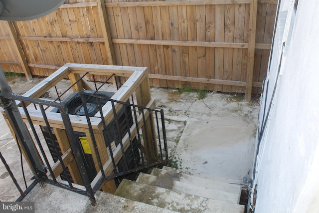 view of storm shelter