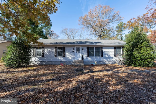 view of single story home