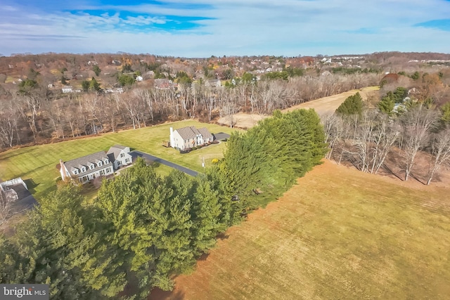 drone / aerial view featuring a rural view