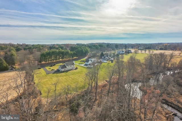 aerial view with a rural view