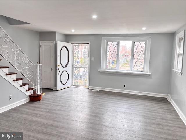 entryway featuring dark hardwood / wood-style flooring