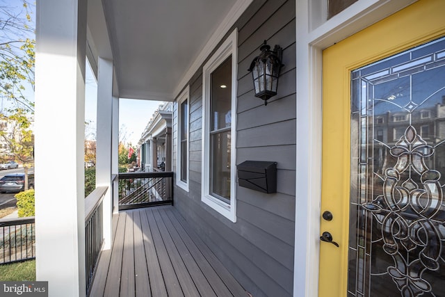 deck featuring covered porch